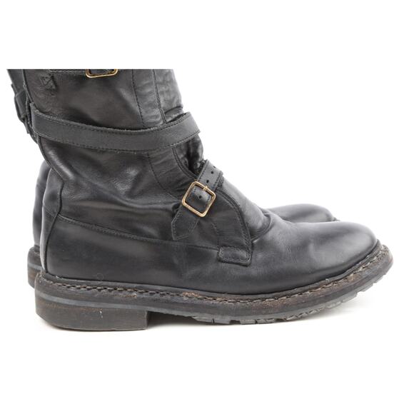 BURBERRY Woman's Boots Black Leather Blanchard Ankle Straps Moto Biker Size 36 - Picture 3 of 16